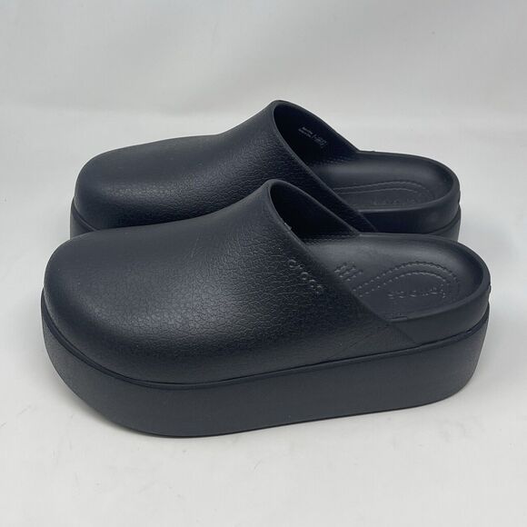 Crocs Dylan Platform Clogs Womens 6 Black Comfort Modern Chic Textured - Picture 4 of 14